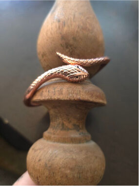 Women's Rare Vintage Copper Rose Gold Snake Bracelet Hinged One Size